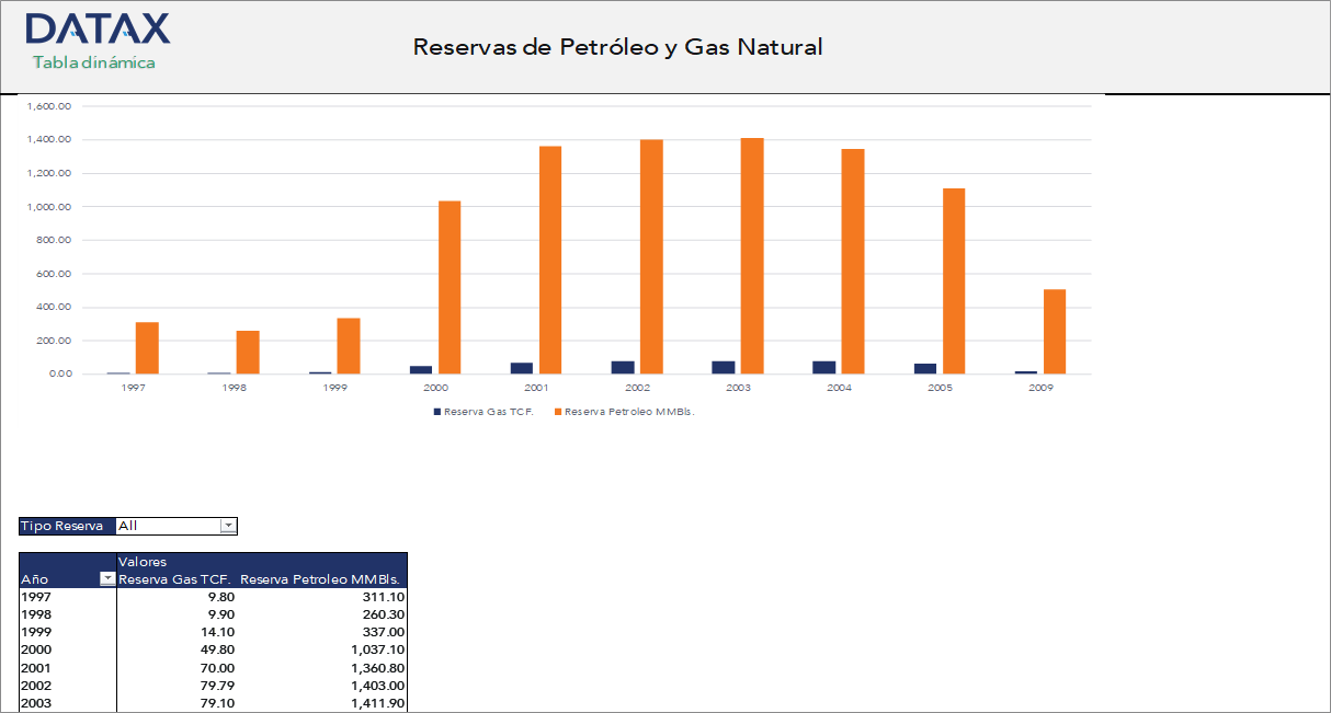 Reservas de Petróleo y Gas Natural