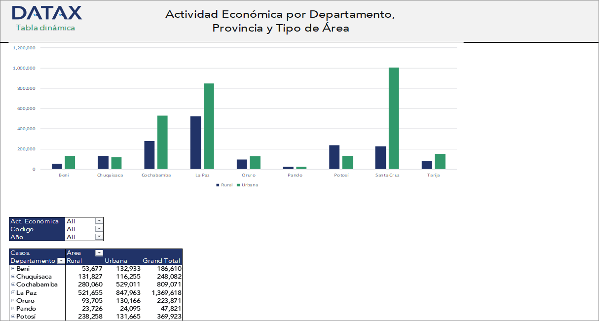 Economic Activity by Department, Province, and Area Type