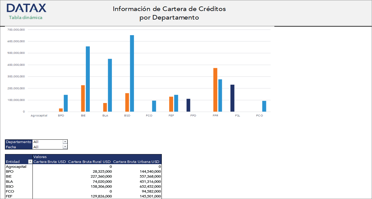 Credit Portfolio Information by Department