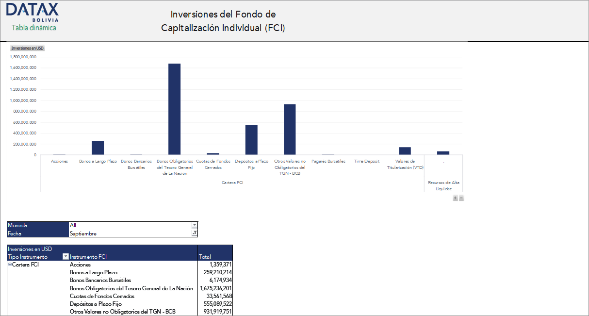 Evolution of the Individual Capitalization Fund (FCI) Investments